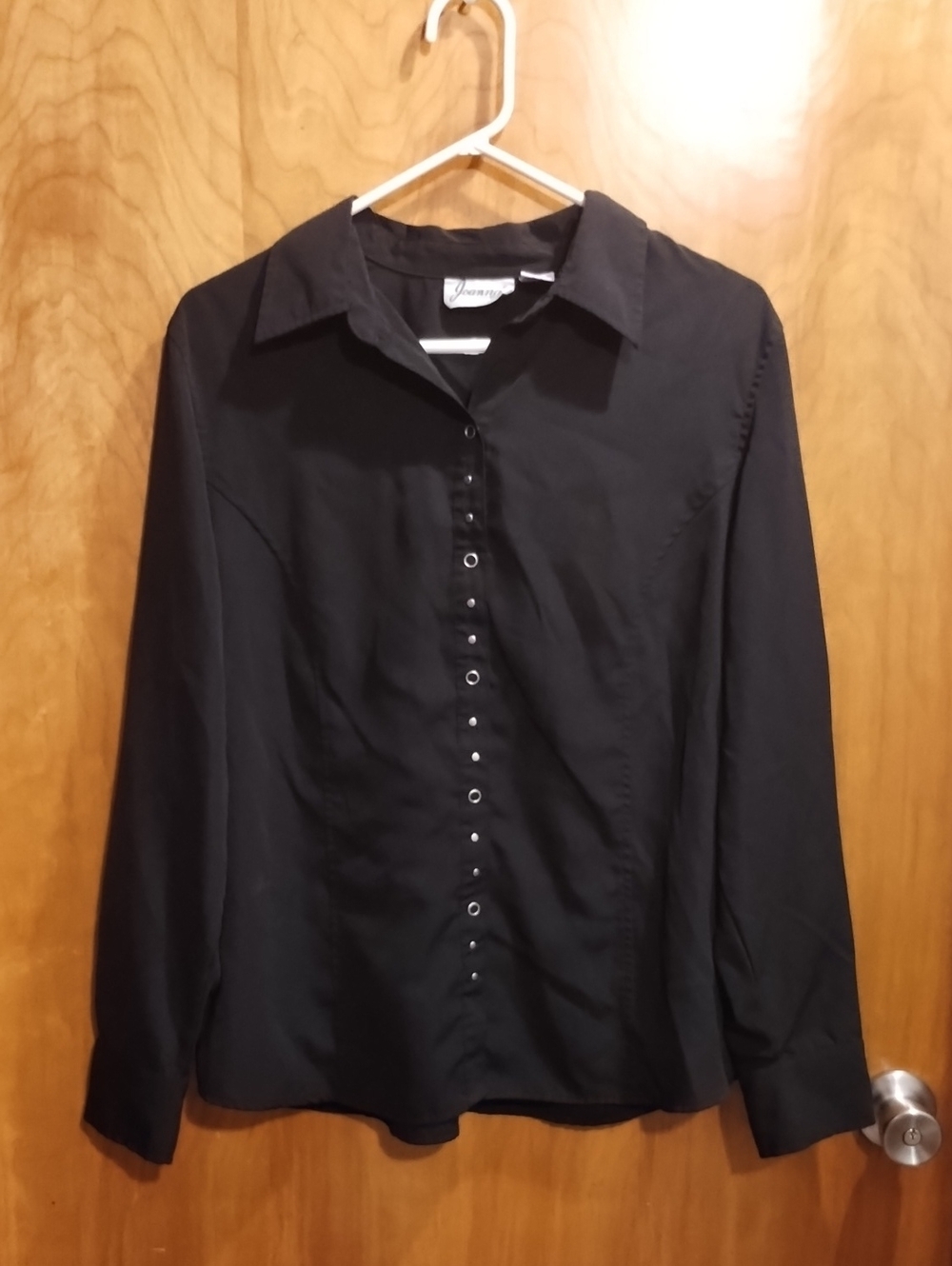 Black Button-Front Women's Blouse